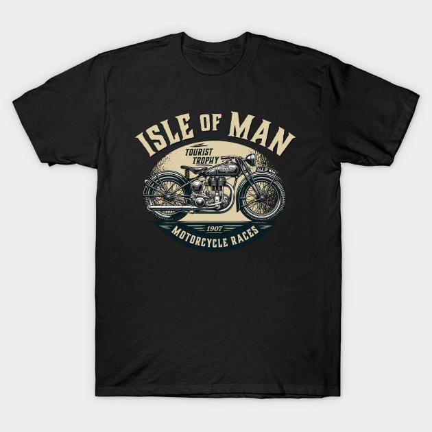 Isle of Man TT Motorcycle Racing T-Shirt by Graphic Duster